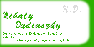 mihaly dudinszky business card